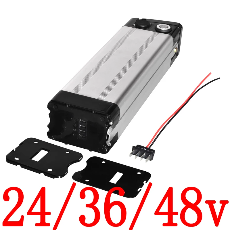 Custodia per batteria al litio 24V 36V 48V 24V 36V 48V custodia per batteria bici elettrica 24V 36V 48V argento pesce bici elettrica custodia in