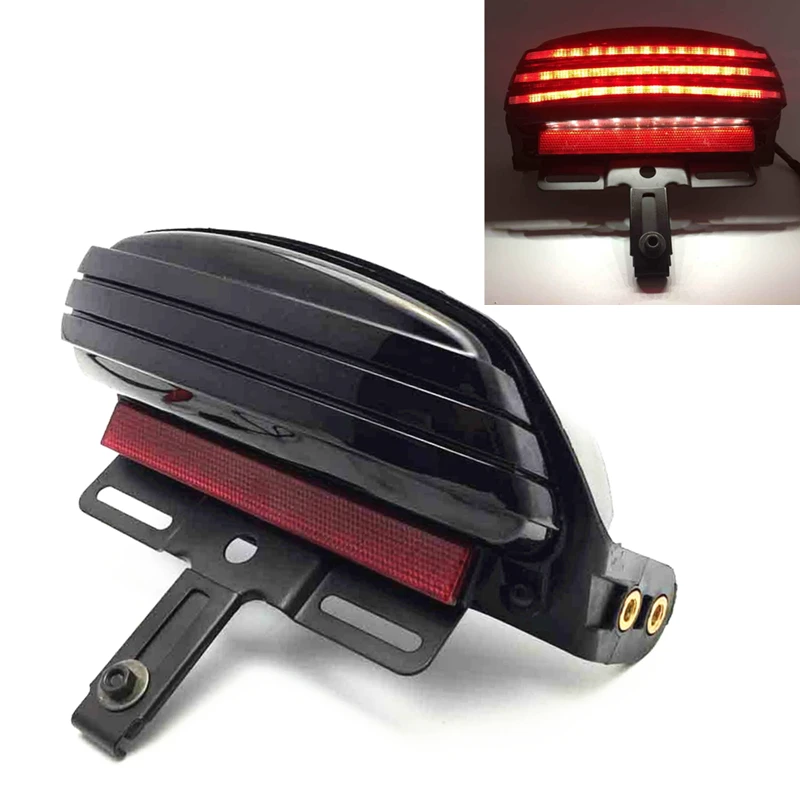 Motorcycle Tri-Bar Fender LED Tail Brake Light For Harley Dyna Fat Bob softai FXST FXSTB FXSTC FXSTS FLSTSB 2006-later