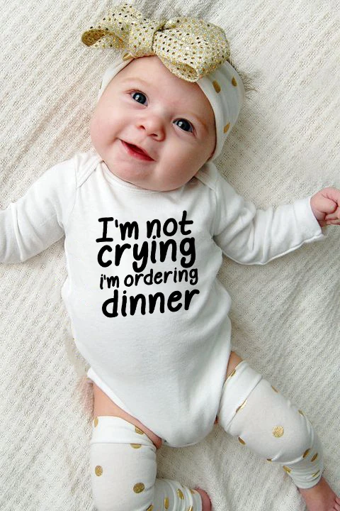 

I'm Not Crying Newborn Baby Long Sleeve Bodysuit Funny Infant Jumpsuit Toddler Boys Girls Letter Cute Print Bodysuits