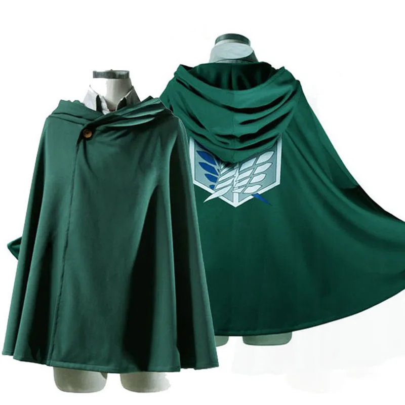 Attack On Titan Costume Green Cloak Japanese Anime Cosplay  Shingeki No Kyojin Hoodie Mikasa Cloak Scout Legion Coat