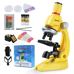 Muslimbambini Kit microscopio biologico laboratorio con diapositive LED strumenti scientifici raffinati Set di giocattoli regalo di compleanno