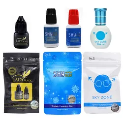 Original Korea Sky Glue 1-2s Fast Dry for Eyelash Extensions Makeup Most Powerful Lashes Adhesive S+ Type Red/Blue/Black Cap