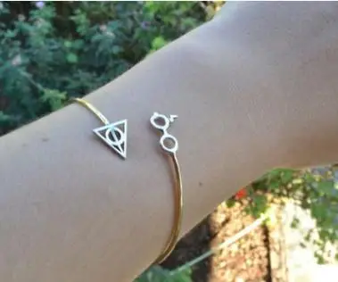 Harried Potter Jewelry Fashion Simplicity Death Triangle Artifact Bracelet Deathly Hallows Luna Glasses Girls Gift Toys Figures