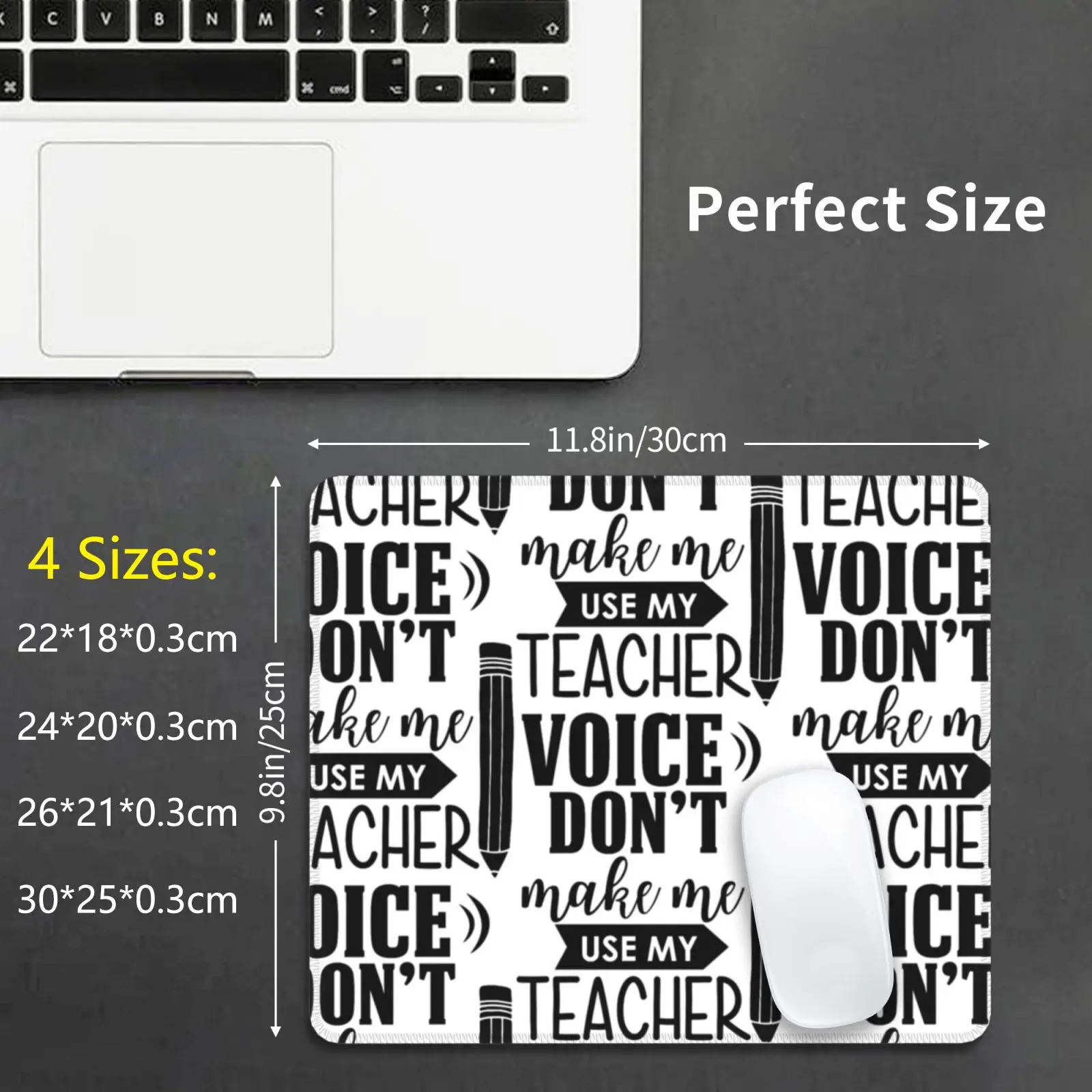 Don't Make Me Use My Teacher Voice Mouse Pad DIY Print Teacher Teach English Teacher Meme English