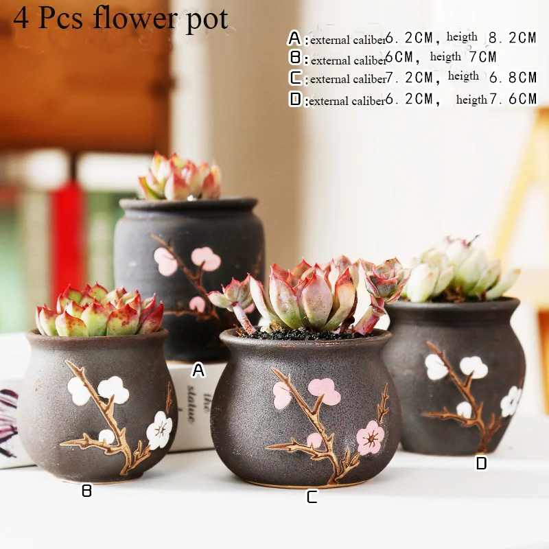 

Plum Blossom Flower Pot Succulent Cactus Pot Plant Garden Ceramic Planter Mini Pots Outdoor Garden Home Decoration