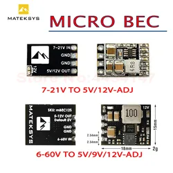 MATEK MICRO BEC 7-21V / 6-60V TO 5V/9V/12V-ADJ  Adjustable Voltage Dual BEC Board Step-down module for RC Model FPV