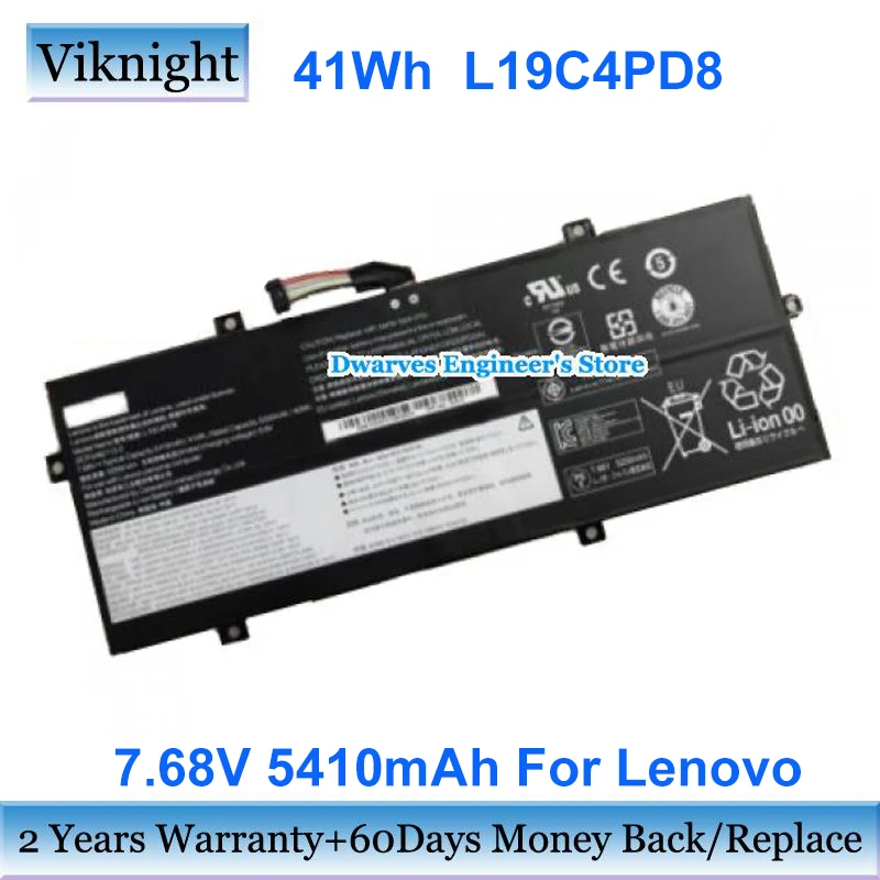 

7.68V L19C4PD8 Battery For Lenovo L19M4PD8 SB10X87837 SB10X87838 5B10X87839 Laptop Battery Packs 5410mAh 41Wh 4 Cells