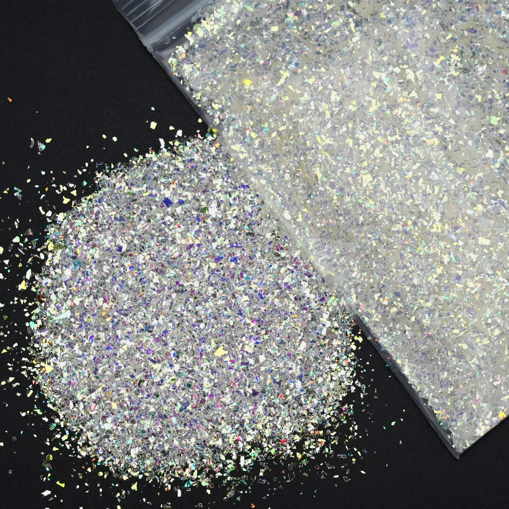 50g/bag 3D Ultra-thin Holographic Irregular Nail Glitter Flakes DIY AB Colorful Sparkly Manicure Spangles Nail Art Sequins TG#13