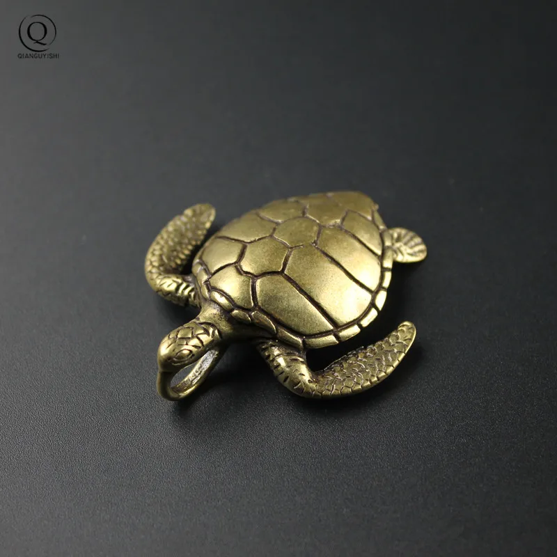 Retro Copper Turtle Keychain Pendants Ornaments Antique Bronze Tortoise Key Chain Ring Pendant Jewelry Vintage Pet Car Keychains