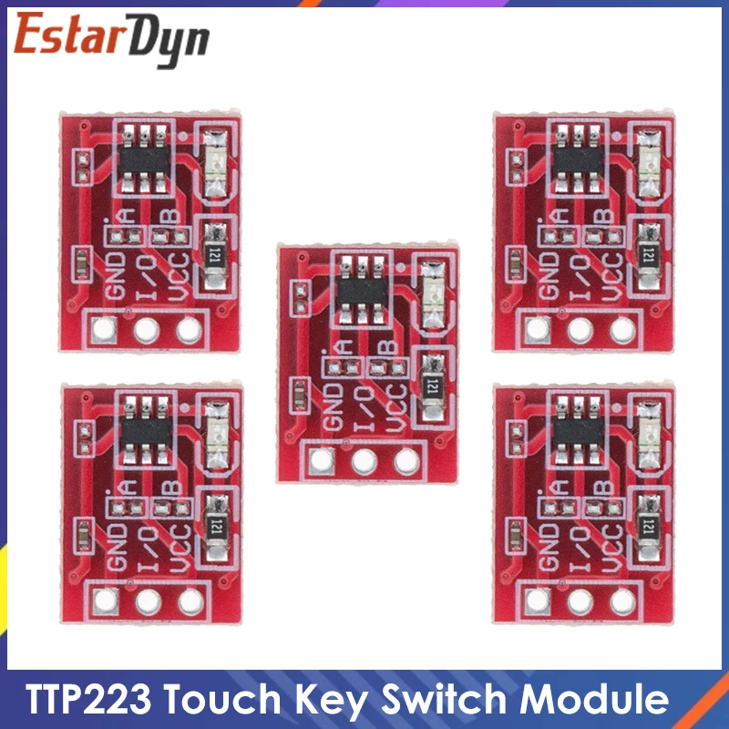 5Pcs TTP223 Touch Key Switch Module Aanraken Knop Zelfsluitende/No-Locking Capacitieve Schakelaars Single Channel wederopbouw