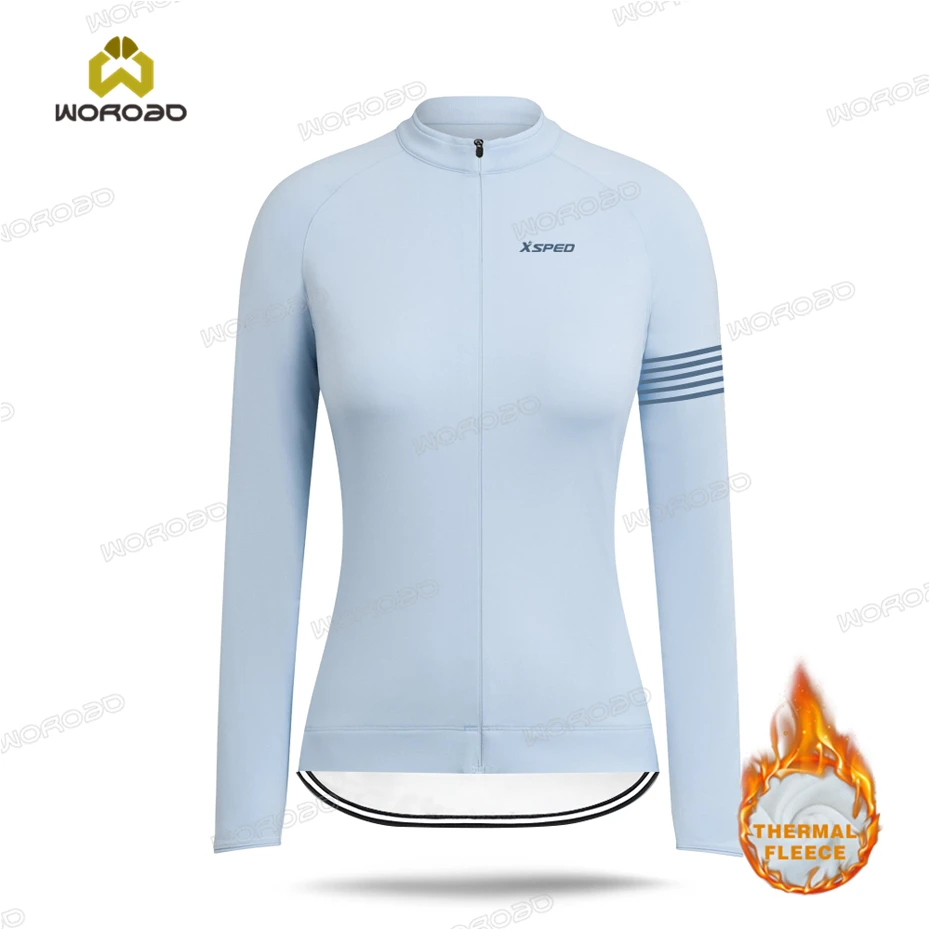 Winter Cycling Clothing Jersey Thermal Fleece Woman Long Sleeve Shirt Lady MTB Road Bike Tops Training Uniform Maillot Ciclismo