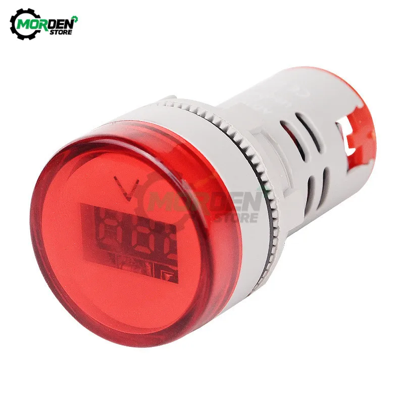 Dropship Mini Digital Voltmeter 22mm Round DC 6-100V Volt Voltage Tester Meter Monitor Power LED Indicator Pilot Lamp