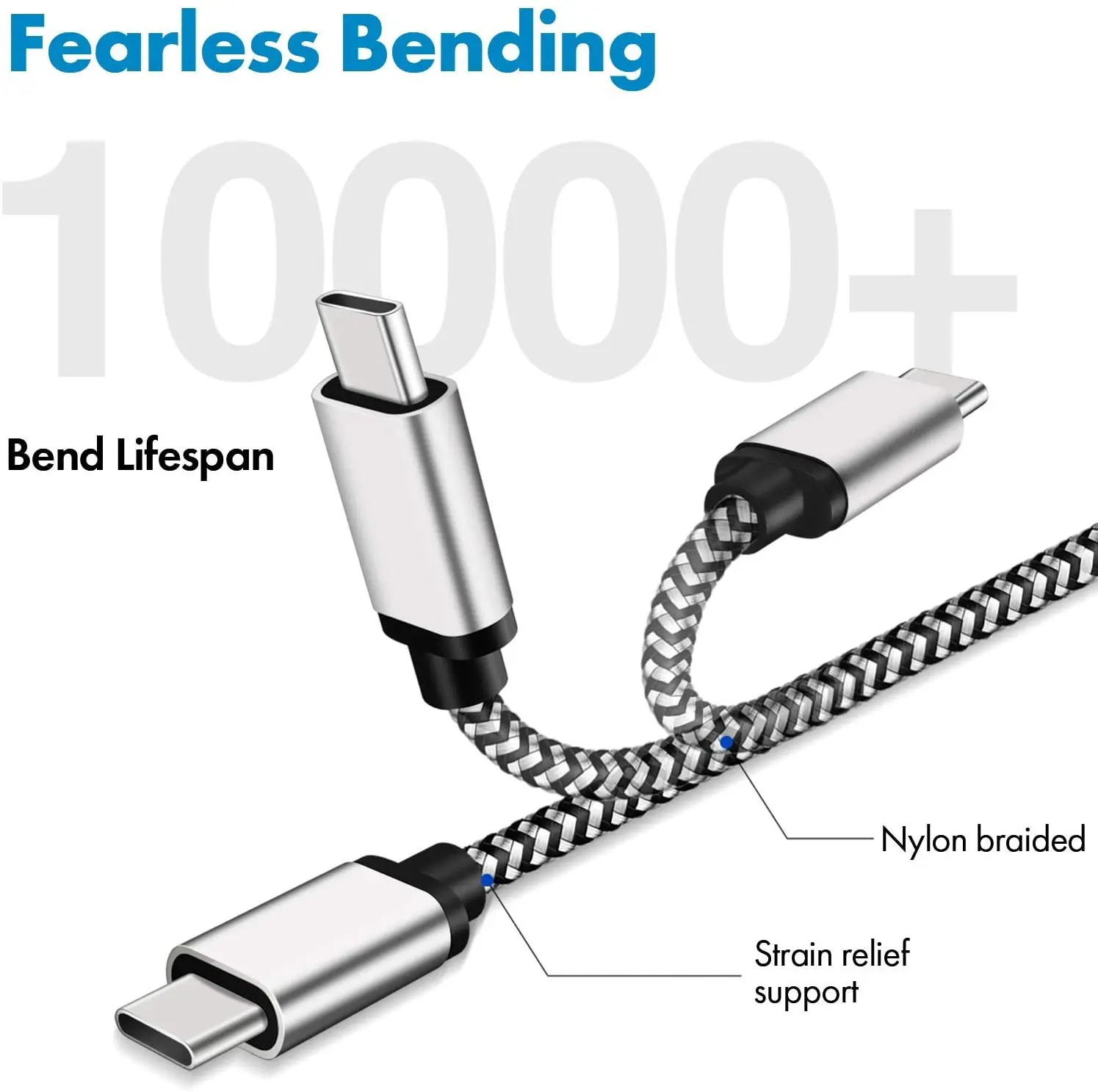 10ft USB C Cáp Sạc Nylon Braided Dài Cáp Type C Cho Samsung Galaxy S9 S10 S8 Plus Note10 9 8 moto Z,Google Pixel