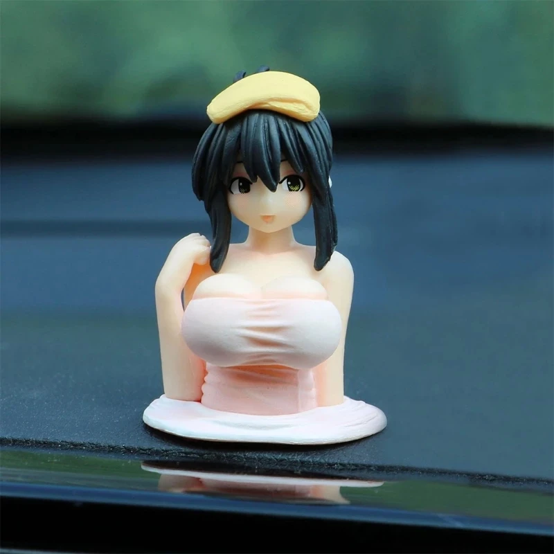 Interior Car Dashboard Toys Decorations Widget Sexy Anime Chest Shaking Ornament for Girls Boys Home Decor Gifts Accessoroes