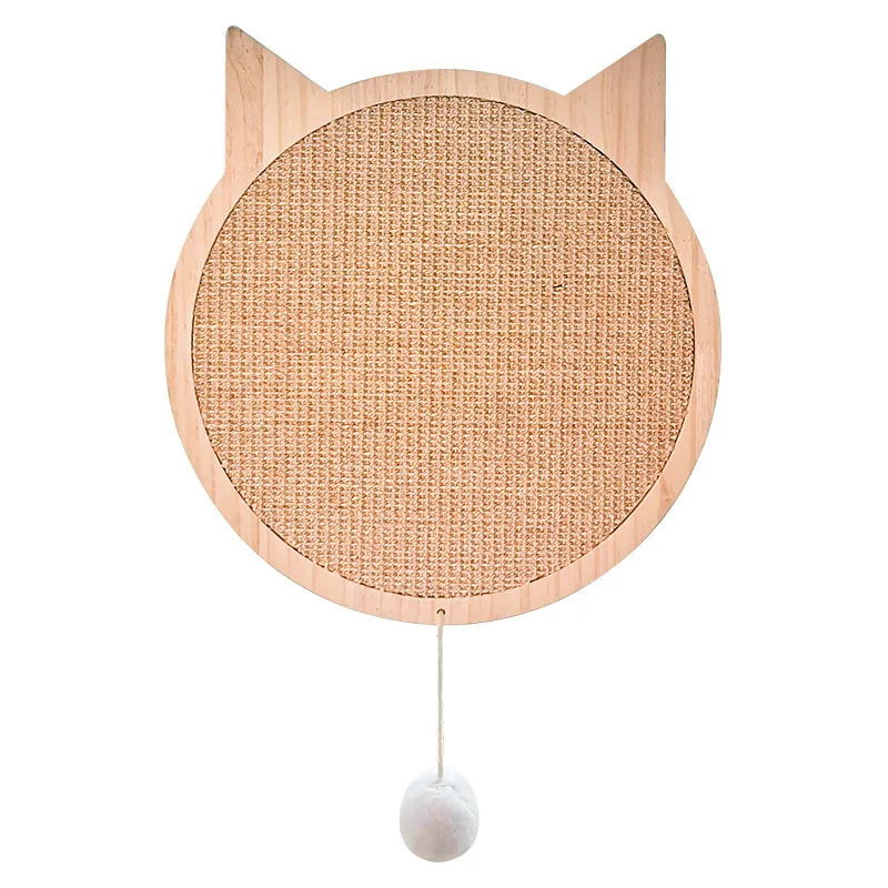 

Cat Scratcher Sisal Scratching Post Board Mat Solid Wood Natural Cat Claws Care Wall Mounted Scratcher Pad Toy Cat Accessories