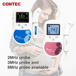 CONTEC bebek ses C C1 Fetal Doppler monitör bebek Fetal kalp yendi monitör prob 2Mhz 3mhz 8Mhz prob taşınabilir ev