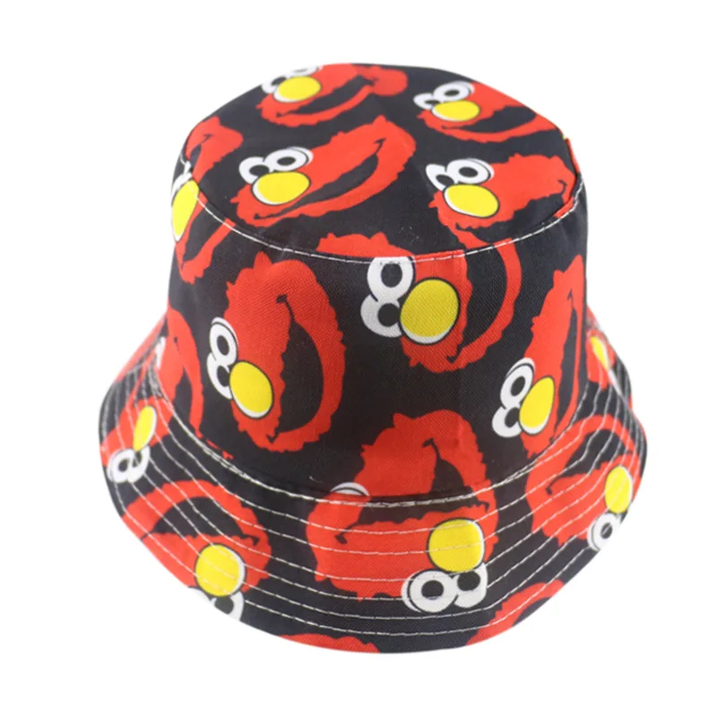 Winfox  Summer Cartoon Printing Bucket Hat Cute Fisherman Hats For Women Mens Two Side Reversible  Fishing Caps