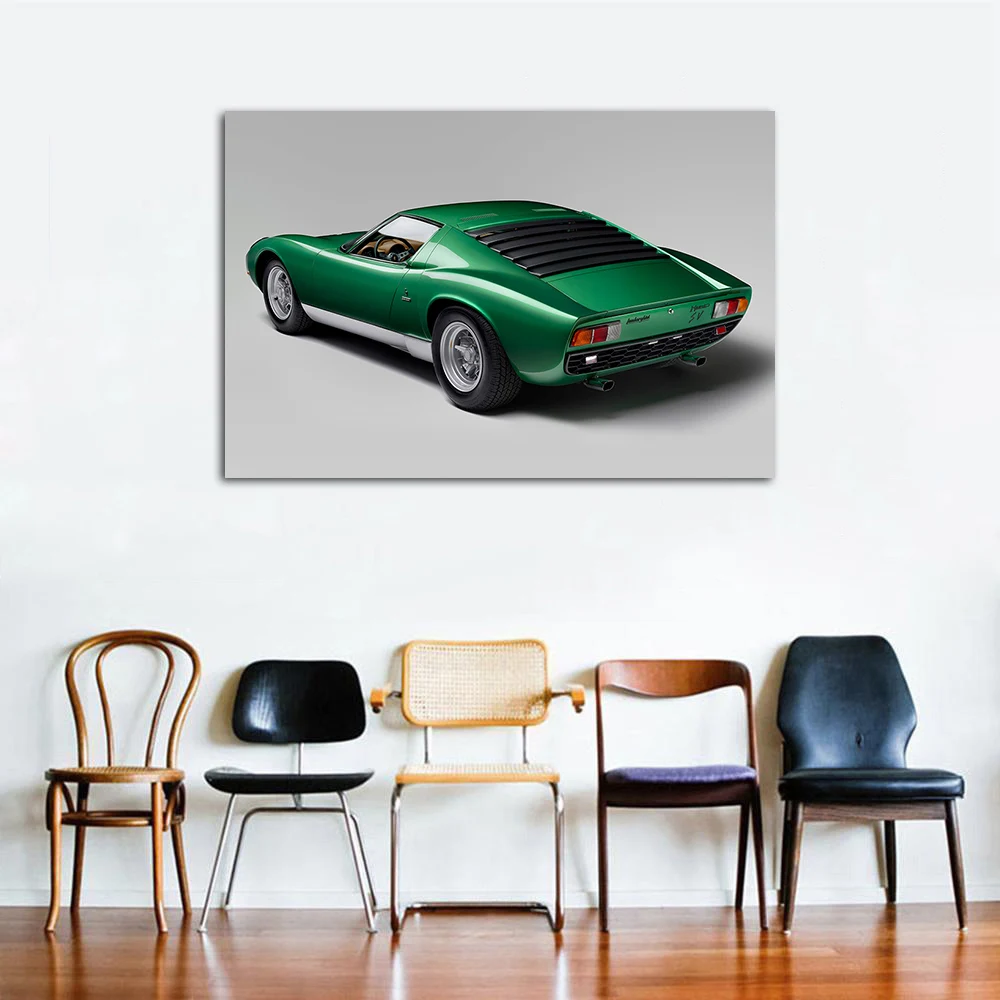 1971 Miura P400 SV Supercar Wall Art Posters and Prints Canvas Art Framed Paintings For Room Decor