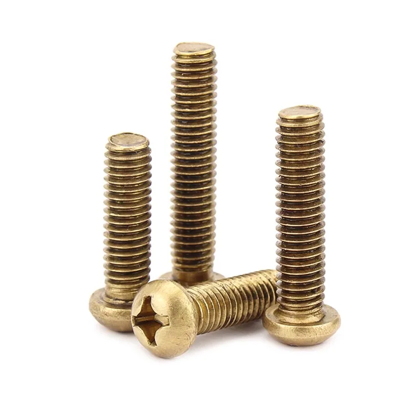 5/20pcs M2 M2.5 M3 M4 M5 M6 Pure Copper Brass Cross Round Phillips Pan Head Screw Bolt Diameter 3mm 4mm 5mm 6mm Length 6-50mm