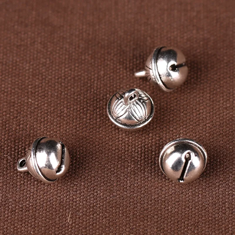 10PCS/Lot Ethnic Tibetan Silver Small Bells Charms Hanging Christmas Ornaments Decorations Party DIY Bracelet Accessories