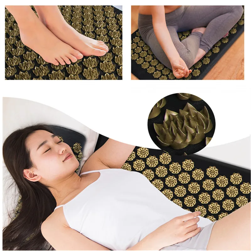 3Pcs Massage Acupressure Mat And Pillow Massage Relieve Stress Back Body Pain Spike Cushion Yoga Acupuncture Acupressure Mat