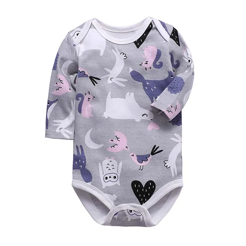 Yenidoğan bebek sevimli pamuklu uzun kollu tişört Unisex Bebe erkek kız Bodysuit bebek giyim Leotard vücut Tops