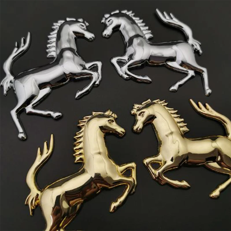 3D Metal Silver Running Horse Emblem Decal Stickers For Car Trunk Fender Window Bumper Body Badge Car Styling Accessories