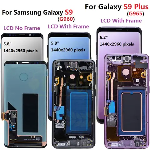 For Samsung S9 LCD s9 plus Display Touch Screen Digitizer  For Samsung GALAXY S9 G960f G9600 S9 Plus G965 g9650 lcd
