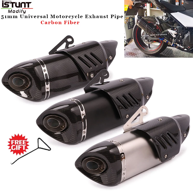 36-51mm Universal Motorcycle Exhaust Escape Modified Muffler with DB killer For NINJA 400 GSXR250 R25 R1 R6 R3 CBR250R RC390