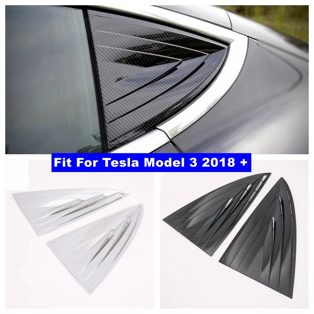 

Rear Louver Shutter Spoiler C Column Triangle Wing Window Protect Cover Trim For Tesla Model 3 2018 - 2021 Accessories Exterior