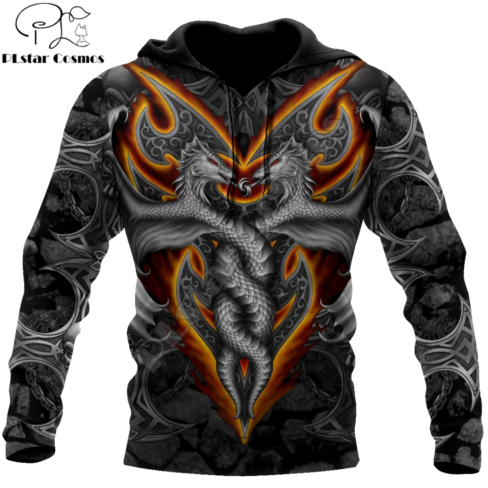 Armor Tattoo and Dungeon Dragon 3D Printed Unisex Deluxe Hoodie Men Sweatshirt Zip Pullover Casual Jacket Tracksuit KJ0278