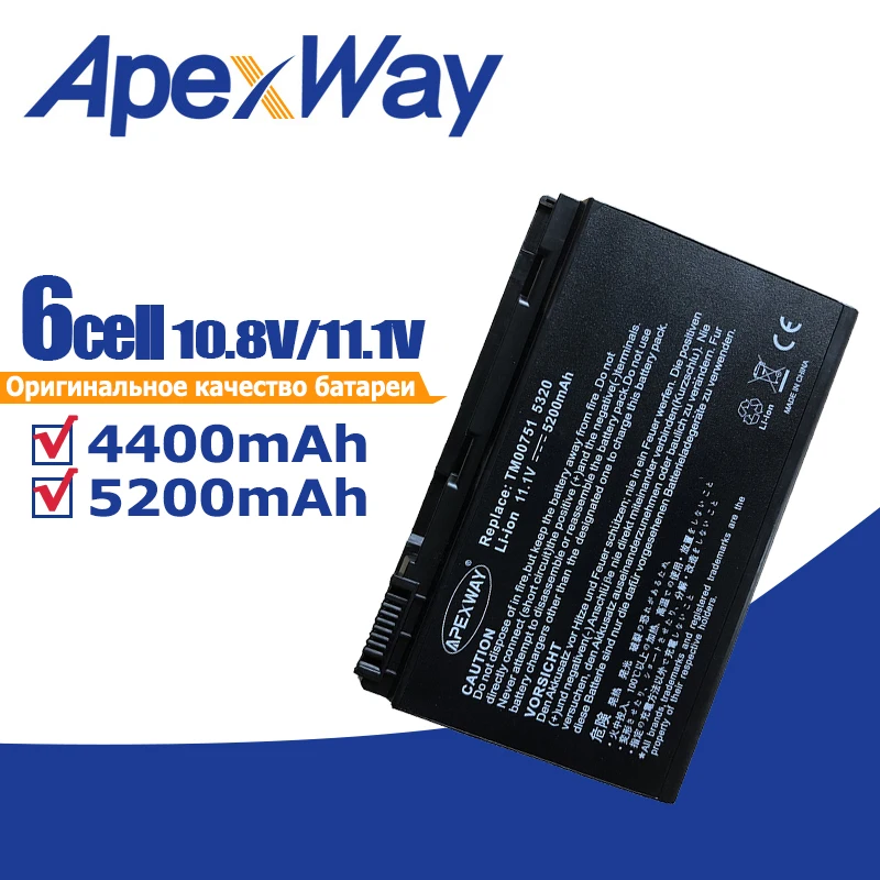 Laptop Battery For Acer Extensa 5220 5235 5620 5630 7620 For TravelMate 5320 5520 5720 5730 7720 7520 TM00741 TM00751 GRAPE32