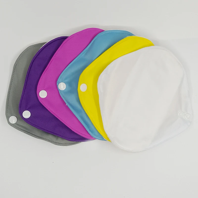 Wkładki higieniczne wielokrotnego użytku dla kobiet, wkładki codzienne, zmywalne wkładki higieniczne o bardzo jasnym przepływie, rozmiar S, zwykły kolor, 6 szt.