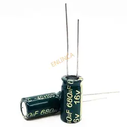 30pcs/lot 16V 680UF 8*12mm high frequency low impedance aluminum electrolytic capacitor 680uf 16v 20%