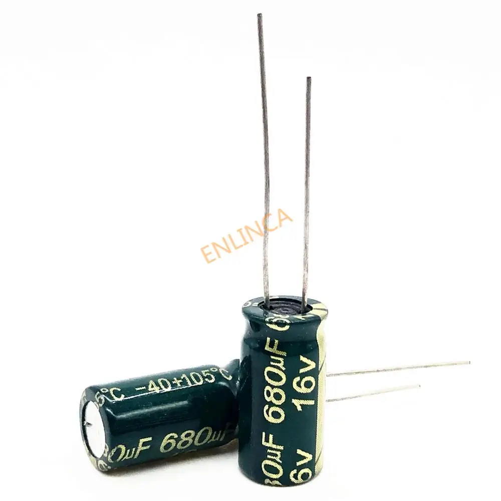 30pcs/lot 16V 680UF 8*12mm high frequency low impedance aluminum electrolytic capacitor 680uf 16v 20%