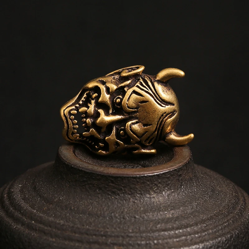 Solid Brass Goth Devil Skull Head Screwback Rivets Japanese Evil Hannya Mask Leather Craft Bag Wallet Garment Decoration Buttons