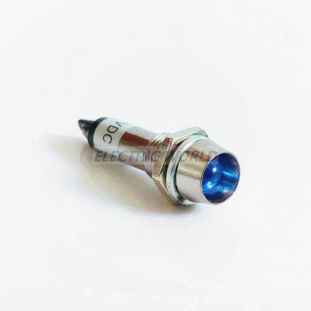 8mm metal Indicator lights no wire 12V 24V 220v power signal lamp LED indication waterproof Signal lamp mini indicator light