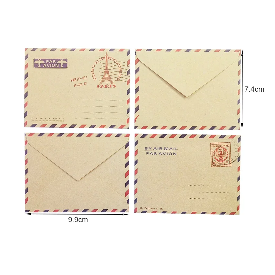 10 Pz/lotto Mini Retro Stile Britannico Busta Da Viaggio Buste di Carta Kraft Per Mini Cartolina Piccolo Regalo Saluto Sobres Invitacion