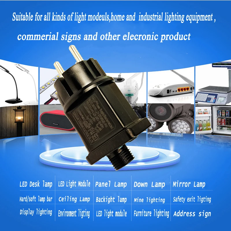 Power Adapter 31V 6W เสมอ Bright/กระพริบไดรฟ์ LED EU กันน้ำ IP44 Power Adapter 8 wwitching โหมด