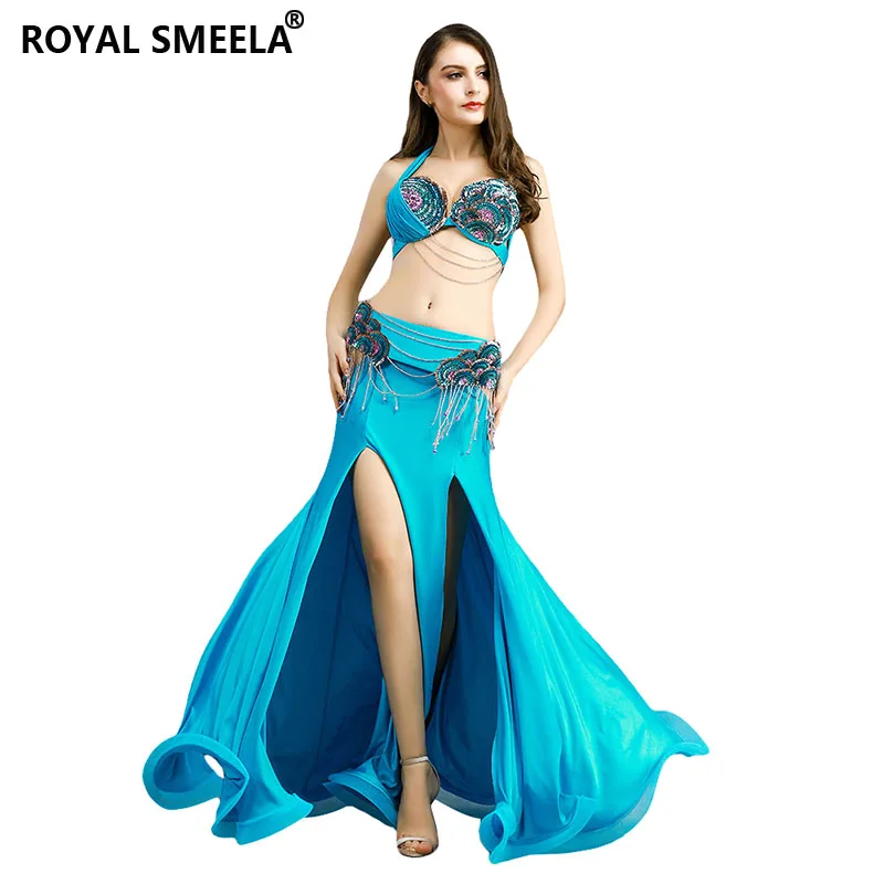 Performance Wear Peacock costumes belly dance costumes for women belly dancing outfit belly dance Bra Belt skirt dress 3pce set