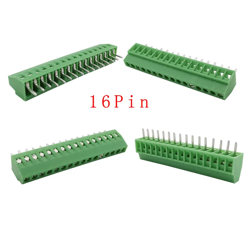 2,54 mm/0,1 Zoll Rastermaß PCB-Schraubklemmenblock-Anschluss 2P 3P 4P 5P 6P 7P 8P 9P 10P 12P 16Pin-Klemmen 150V 6A für 26-18AWG-Kabel