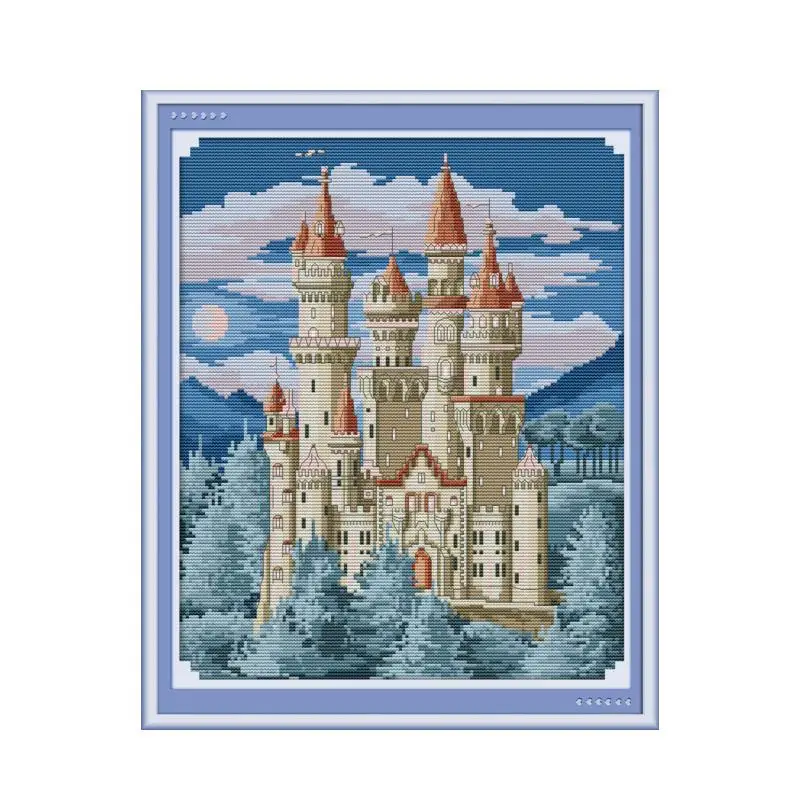 

Castle 7 cross stitch kit aida 14ct 11ct count print canvas cross stitches needlework embroidery DIY handmade