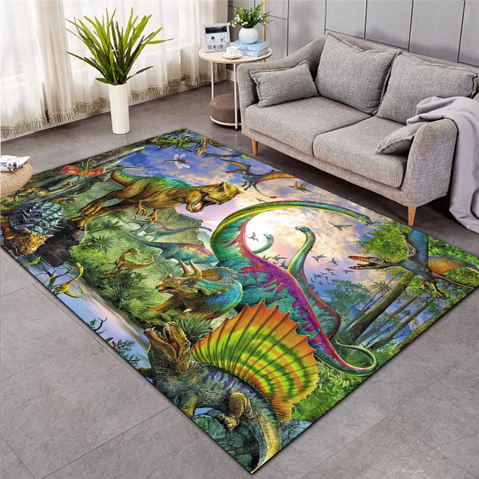 dinosaur Shaggy Anti-Skid Floor Mat 3D Carpet Non-slip rug Dining Room Living Room Soft Child Bedroom Mat Carpet Home Decor 016