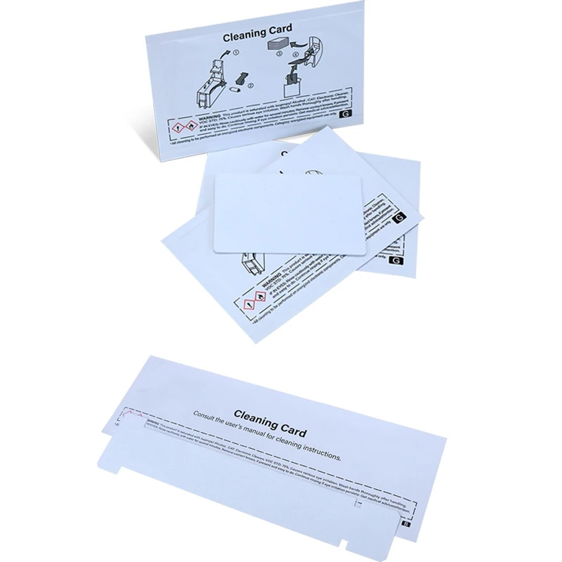 4pcs Short Card & 4pcs Long Card Cleaning Cards For Zebra P110i P120i Card Printer