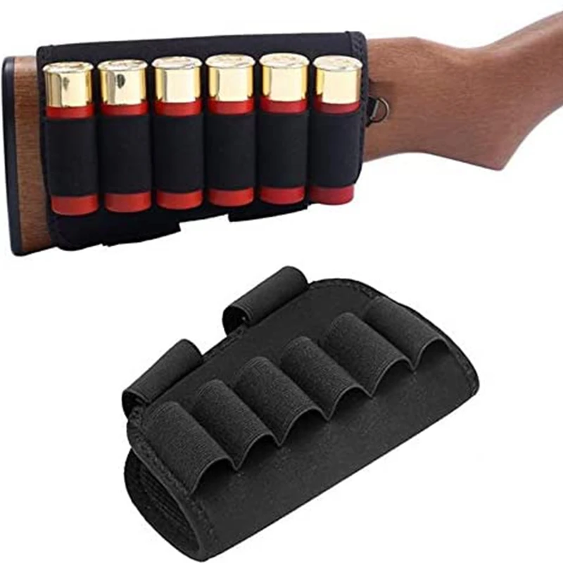 Tactical Buttstock 12 Gauge Cartridges Holder Pouch Holster Shell Cheek Rest Bag Bandolier Magazine Pouch Hunting Accessory