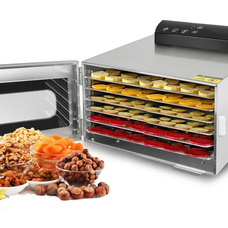 

110V 220V 6 Trays Food Dehydrator Stainless Steel Snacks Dehydration Dryer Fruit Vegetable Herb Meat Drying Machine EU/AU/UK/US