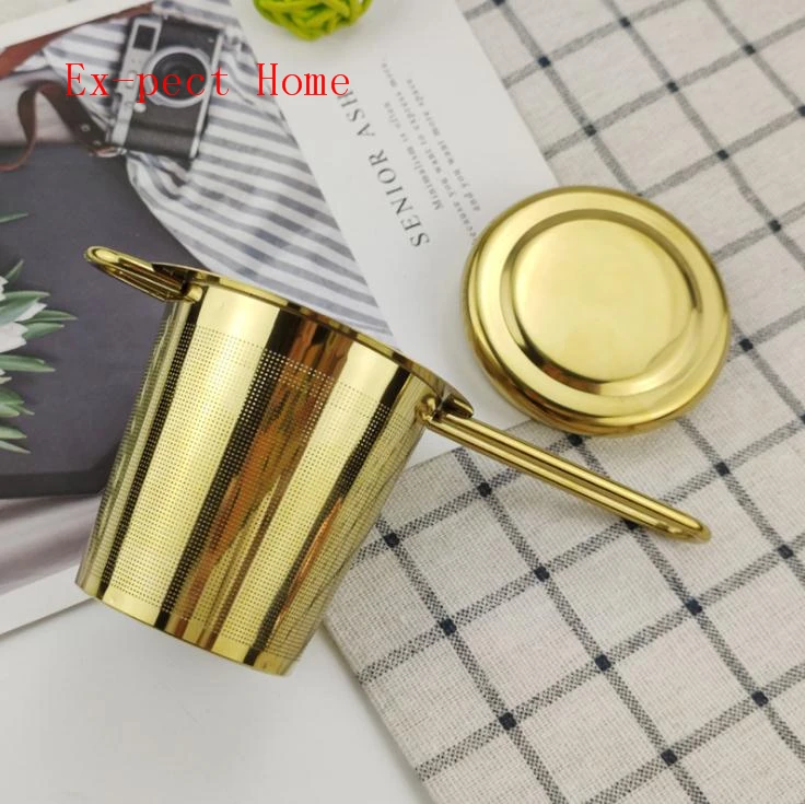 

Stainless Steel Gold Tea Strainer Folding Foldable Tea Infuser Basket for Teapot Cup Teaware Wholesale