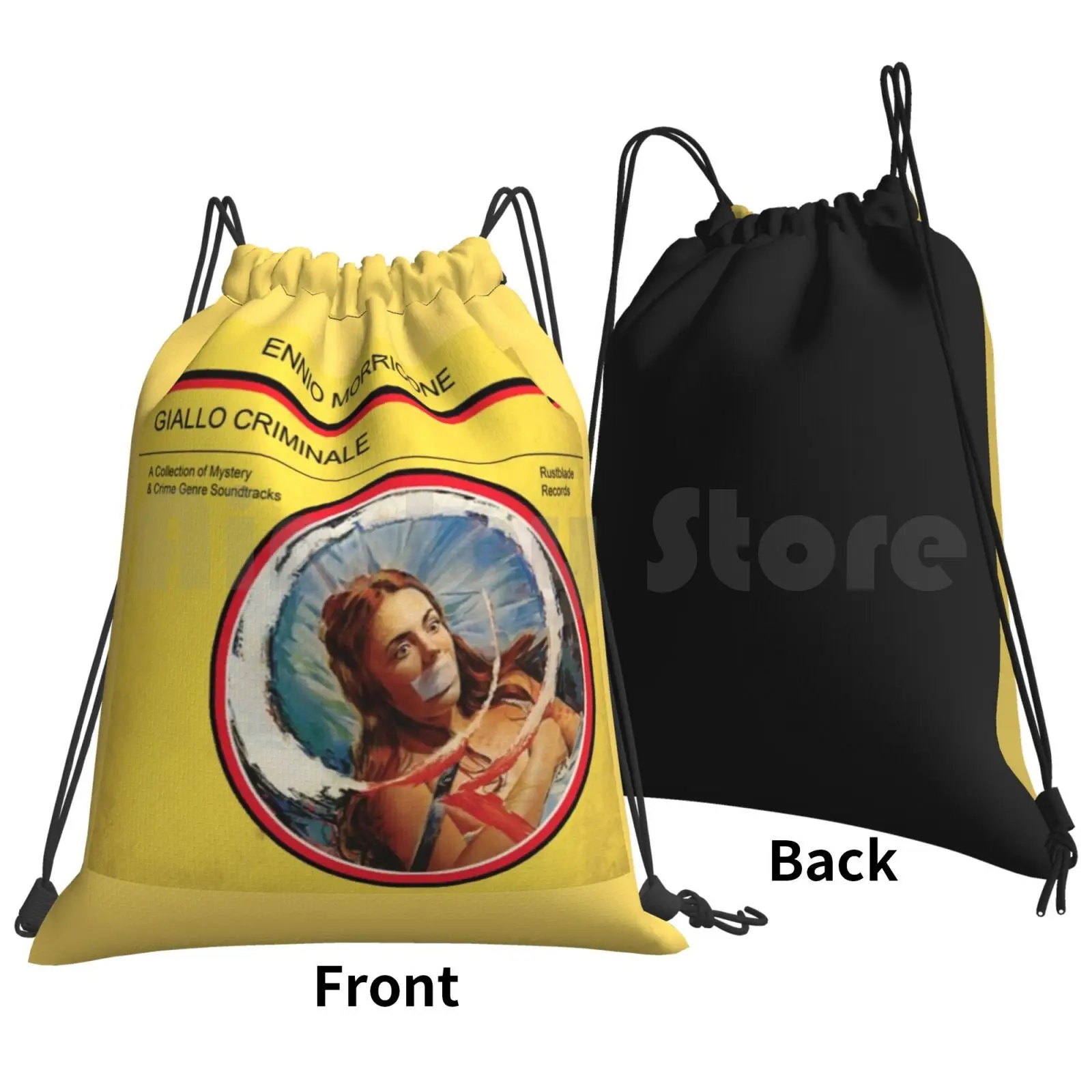 Morricone Soundtrack Cover ( Giallo Criminale ) Backpack Drawstring Bags Gym Bag Waterproof Ennio Morricone Morricone