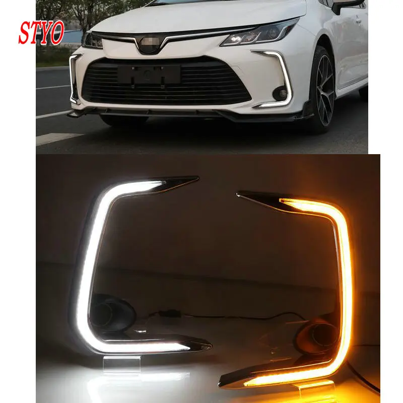 

LED Light Guide Daytime Running Lights DRL LED Fog Lamp for Toyota Corolla 2019 2020