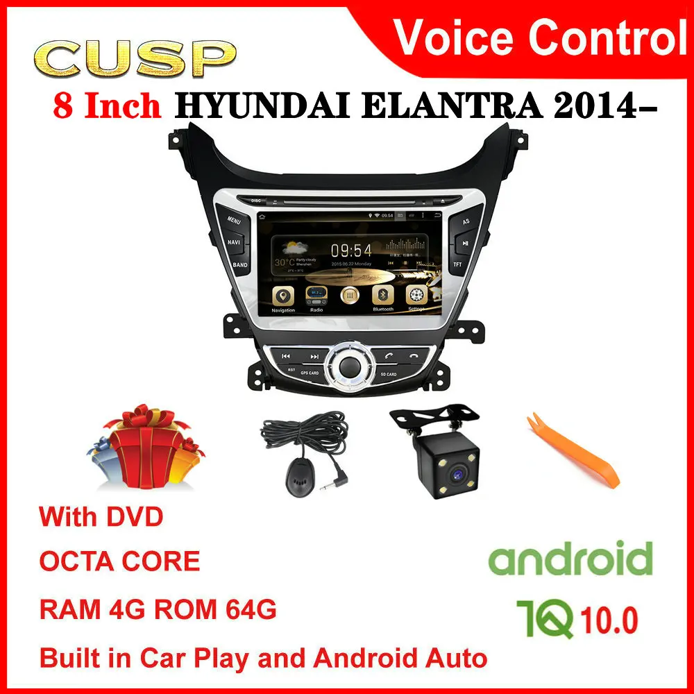 

Автомобильный dvd-плеер CUSP Android 10 для HYUNDAI ELANTRA 2014, 2015, 2 Din, автомобильное радио, gps-навигация, стерео, мультимедийное аудио